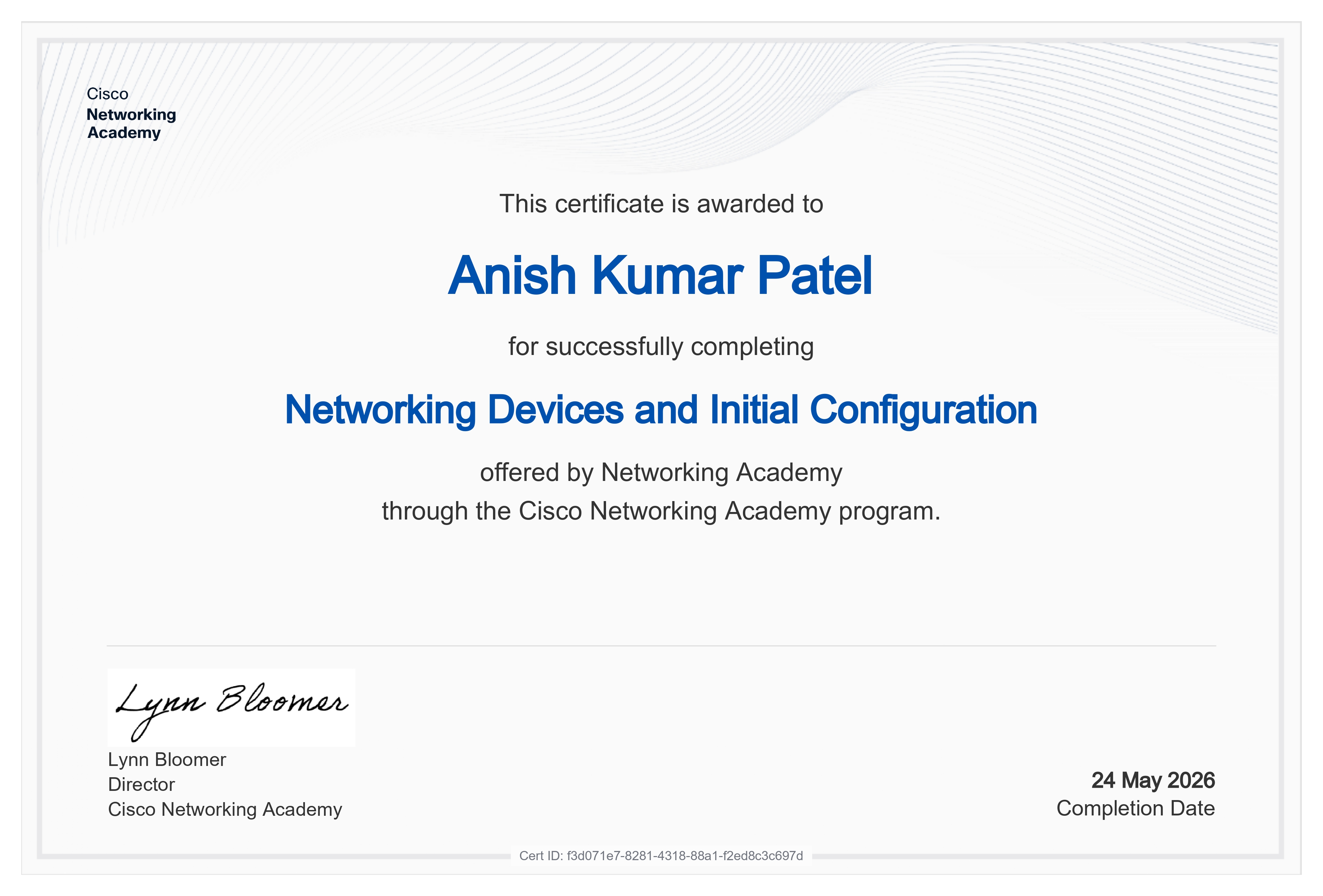 Network Devices and Initial Configuration – Cisco Networking Academy
